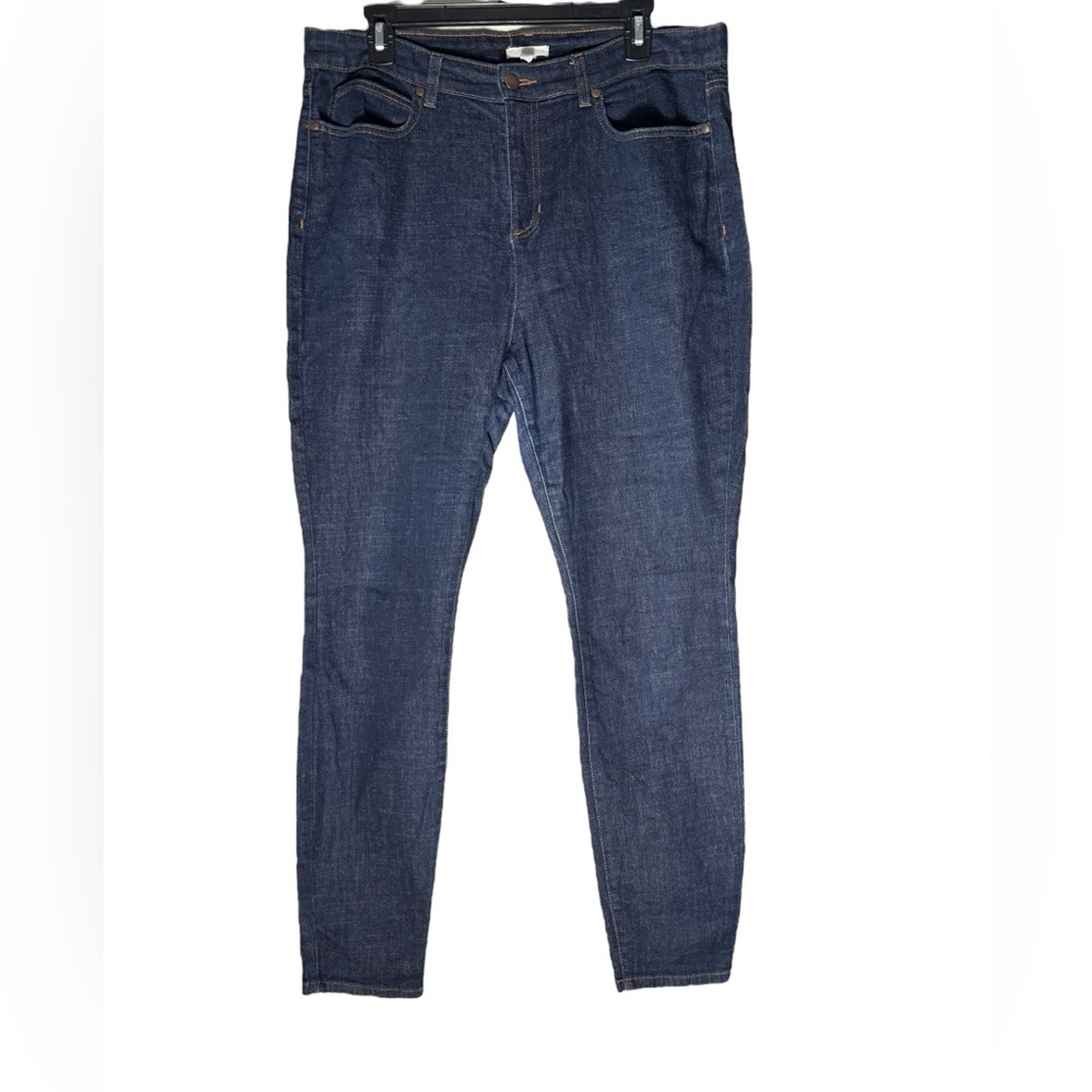 Eileen Fisher Jeans Womens size 14 Skinny Indigo Blue Organic Cotton Casual